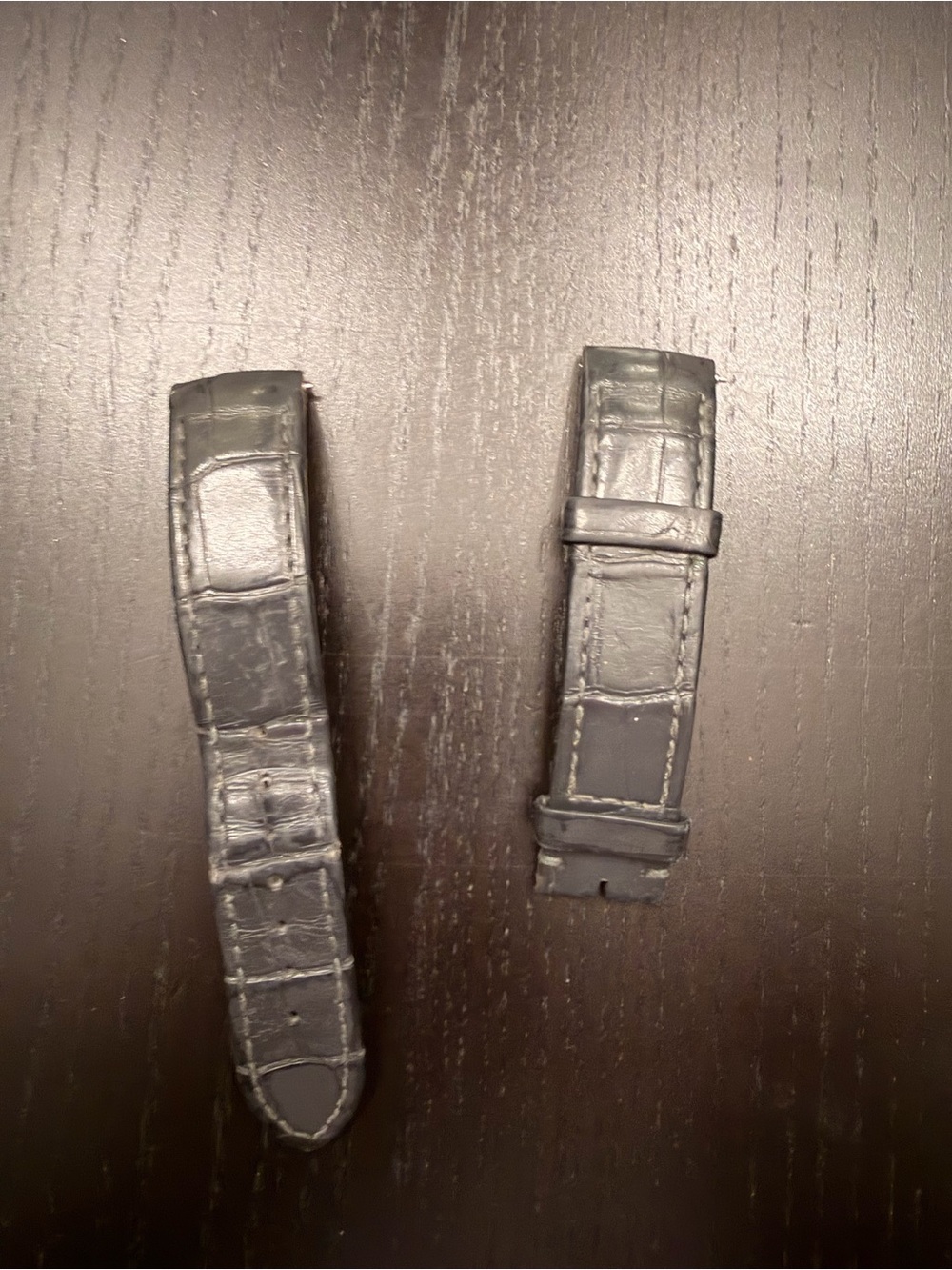 Cartier Dark Gray Genuine Alligator Leather Watch Strap- used, being sold as is!